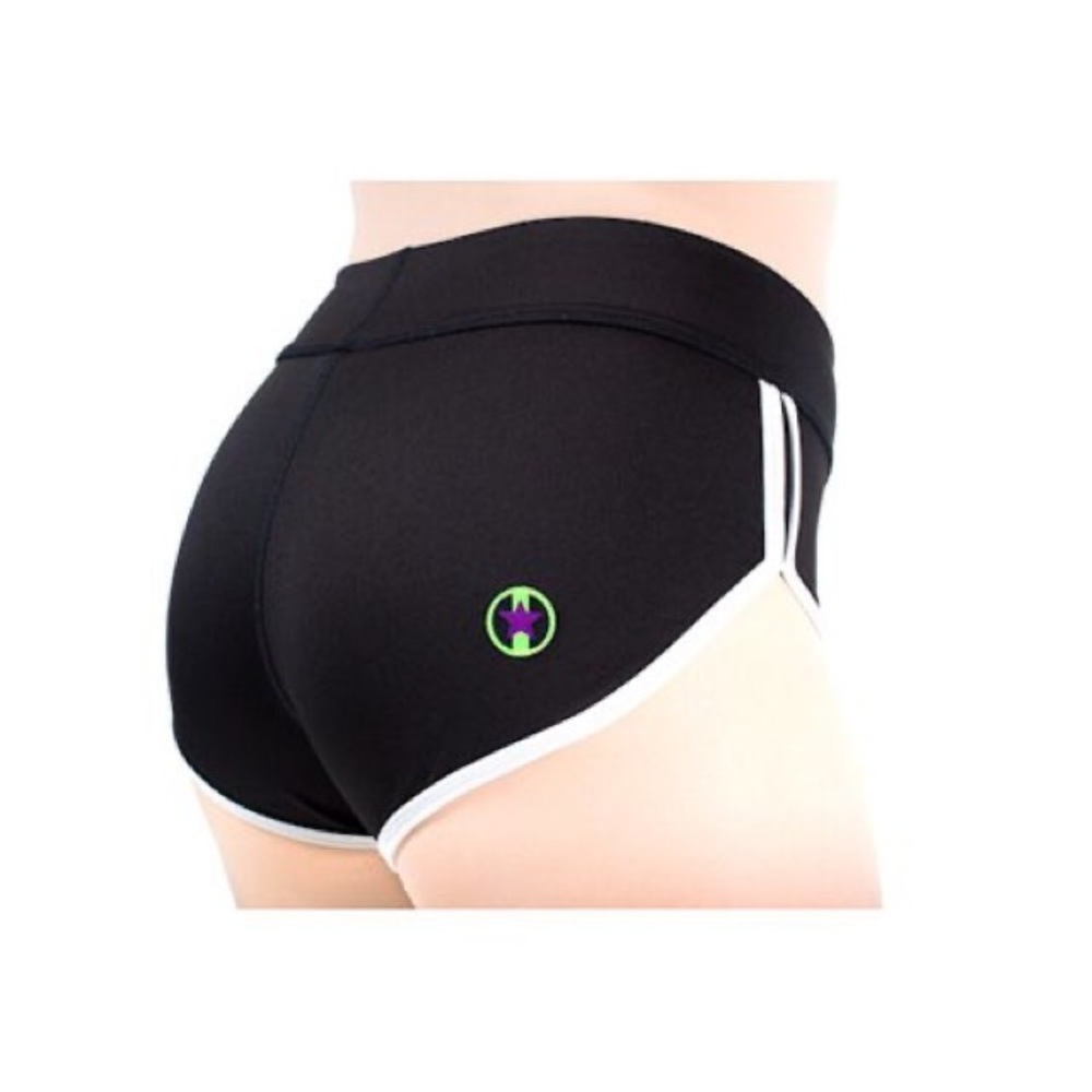 pivot star black and white XL roller derby shorts